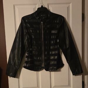 Very Cool Faux Leather And Mesh Jacket.